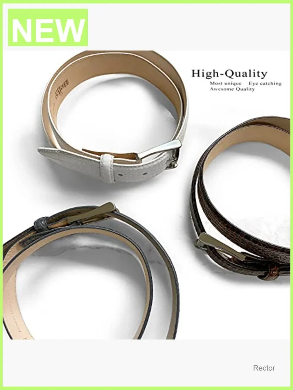 Full-Grain Cowhide Leather Dress Belt 1-3/8